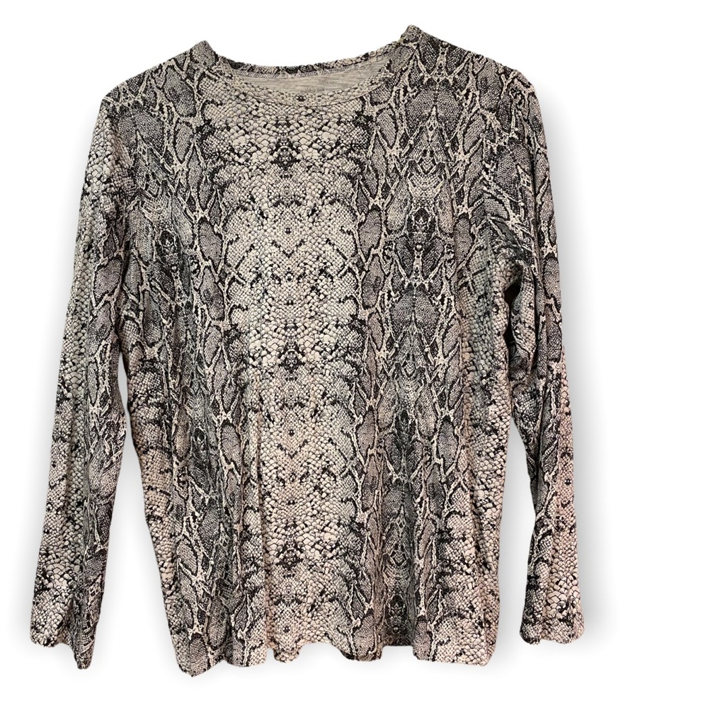 Banana Republic Malibu Long Sleeve Tee Shirt Snake Print Large